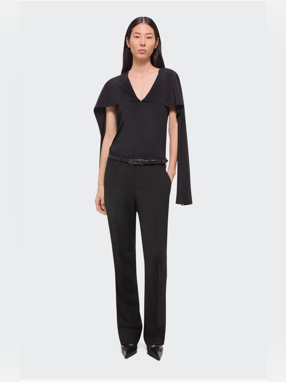 NWT Helmut Lang Silk Scarf Blouse 2XS